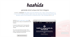 Desktop Screenshot of hashids.org
