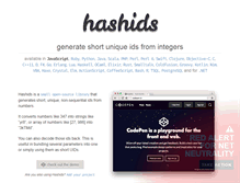 Tablet Screenshot of hashids.org